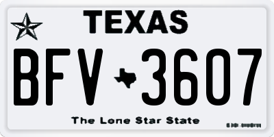 TX license plate BFV3607