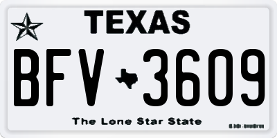TX license plate BFV3609