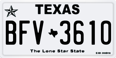 TX license plate BFV3610