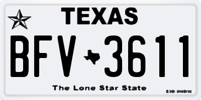 TX license plate BFV3611