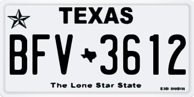 TX license plate BFV3612