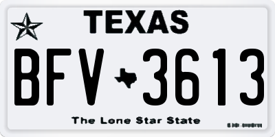 TX license plate BFV3613