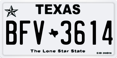 TX license plate BFV3614