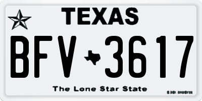 TX license plate BFV3617