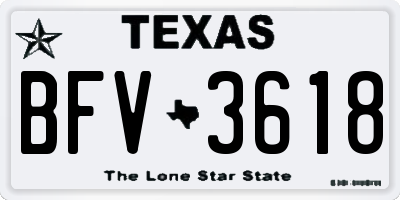 TX license plate BFV3618
