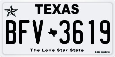 TX license plate BFV3619