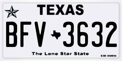 TX license plate BFV3632