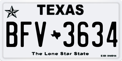 TX license plate BFV3634