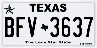 TX license plate BFV3637