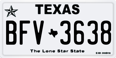 TX license plate BFV3638