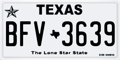 TX license plate BFV3639