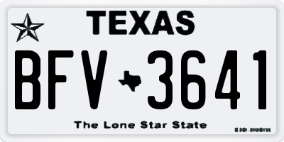 TX license plate BFV3641