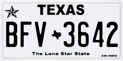 TX license plate BFV3642