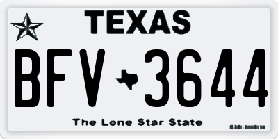 TX license plate BFV3644