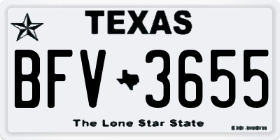 TX license plate BFV3655