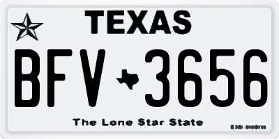 TX license plate BFV3656