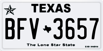 TX license plate BFV3657