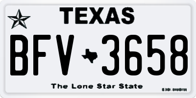 TX license plate BFV3658