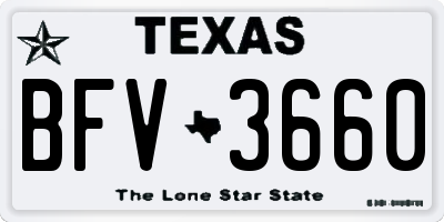 TX license plate BFV3660