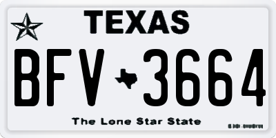 TX license plate BFV3664