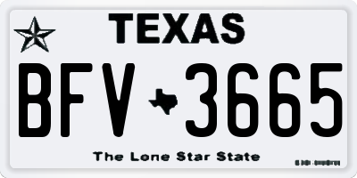 TX license plate BFV3665