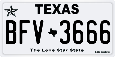 TX license plate BFV3666
