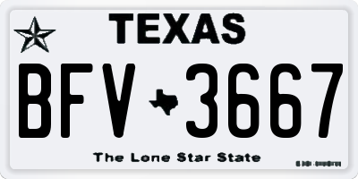 TX license plate BFV3667