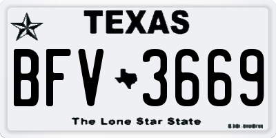 TX license plate BFV3669