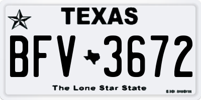 TX license plate BFV3672