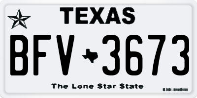 TX license plate BFV3673