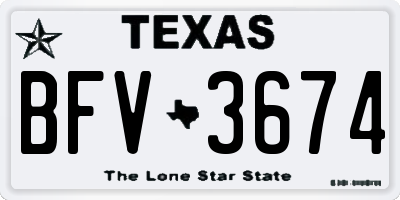 TX license plate BFV3674