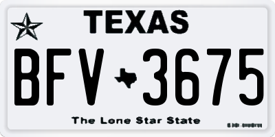 TX license plate BFV3675