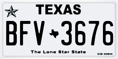 TX license plate BFV3676
