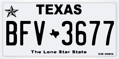 TX license plate BFV3677