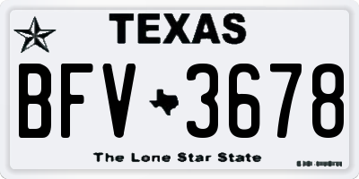 TX license plate BFV3678