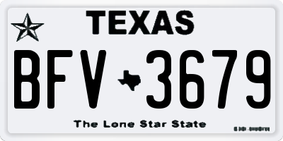 TX license plate BFV3679