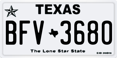 TX license plate BFV3680