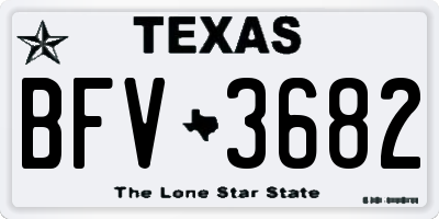 TX license plate BFV3682