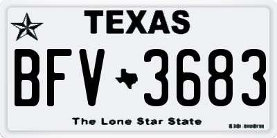 TX license plate BFV3683
