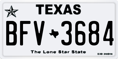 TX license plate BFV3684