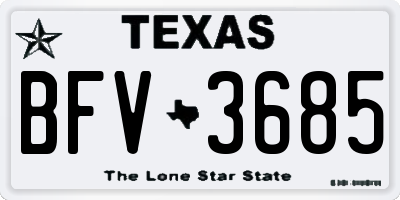 TX license plate BFV3685