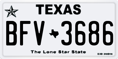 TX license plate BFV3686