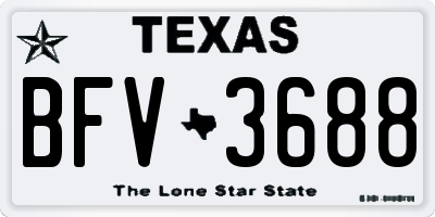 TX license plate BFV3688