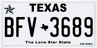 TX license plate BFV3689