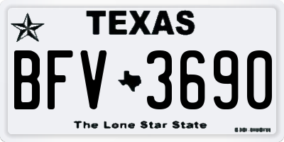 TX license plate BFV3690