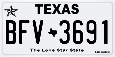 TX license plate BFV3691