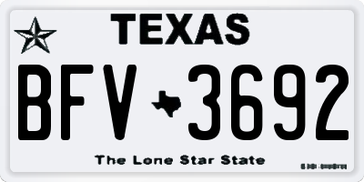 TX license plate BFV3692