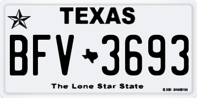 TX license plate BFV3693