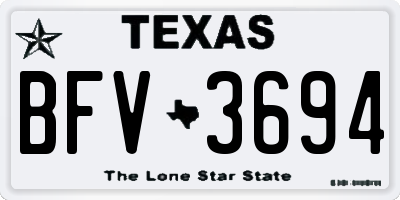 TX license plate BFV3694