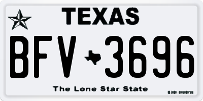 TX license plate BFV3696